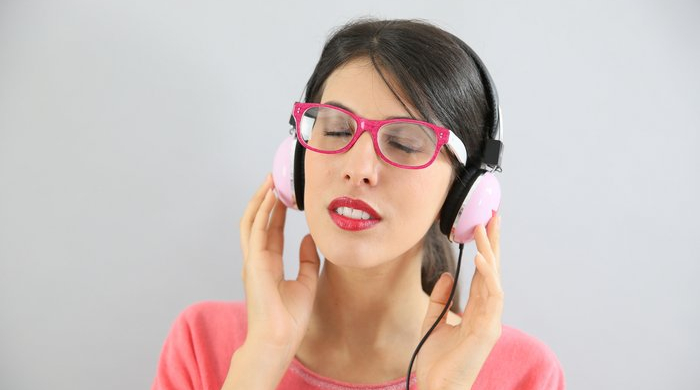 Girl on headphones