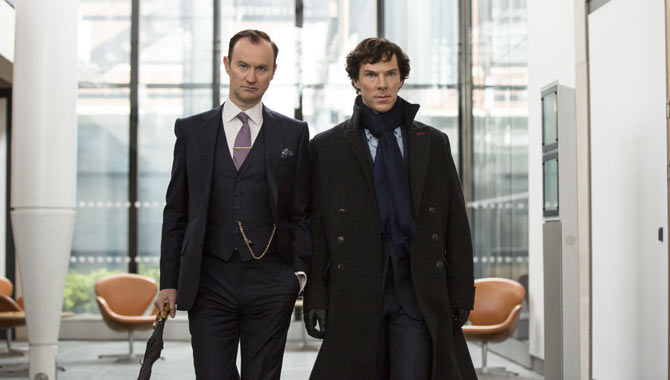 Mark Gatiss and Benedict Cumberbatch in 'Sherlock' season 4